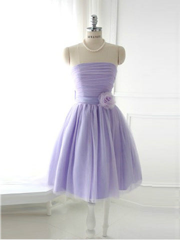 Purple Vintage Short Prom Formal Dress Bridesmaid Dress