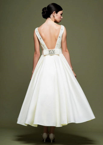 Low Back Tea Length Wedding Dress DV2072