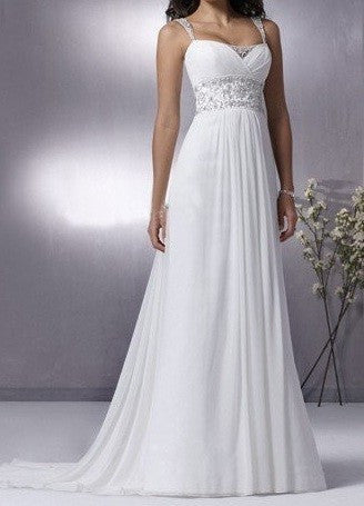 Grecian Chiffon Wedding Dress with Empire Waist