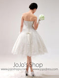 Strapless Short Lace Reception Wedding Dress | DV2047