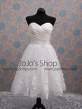 Strapless Short Lace Reception Wedding Dress | DV2047